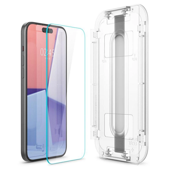 Spigen - [2-Pack] Spigen iPhone 15 Plus Härdat Glas Skärmskydd 'EZ' Fit