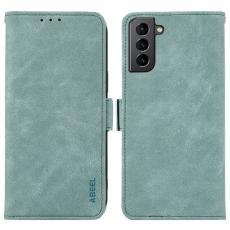 ABEEL - ABEEL Samsung Galaxy S21+ Pl&aring;nboksfodral Konstl&auml;der Magnetisk Bl&aring;