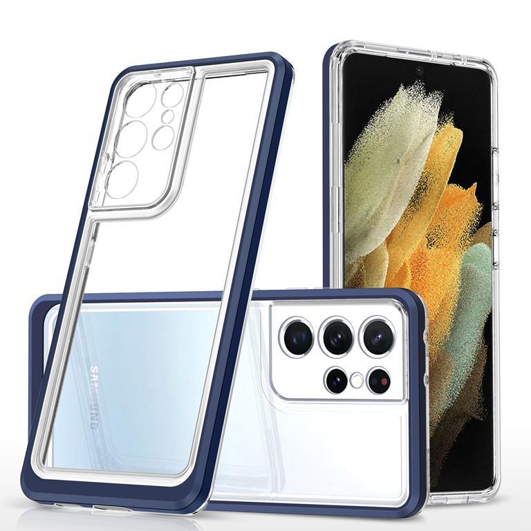 Galaxy S22 Ultra Skal Clear 3in1 - Blå | 2353 | AlltMobil