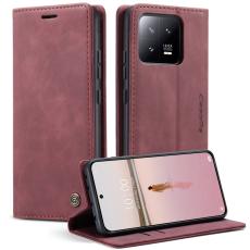 Caseme - CASEME 013 Series Xiaomi 13 5G Pl&aring;nboksfodral i Konstl&auml;der Vinr&ouml;d