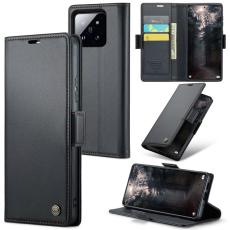 Caseme - CASEME 023 Xiaomi 14 Pl&aring;nboksfodral Konstl&auml;der RFID Svart