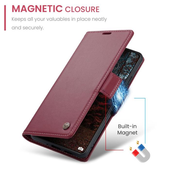 Caseme - CASEME 023 Xiaomi 14 Plånboksfodral Konstläder RFID Röd