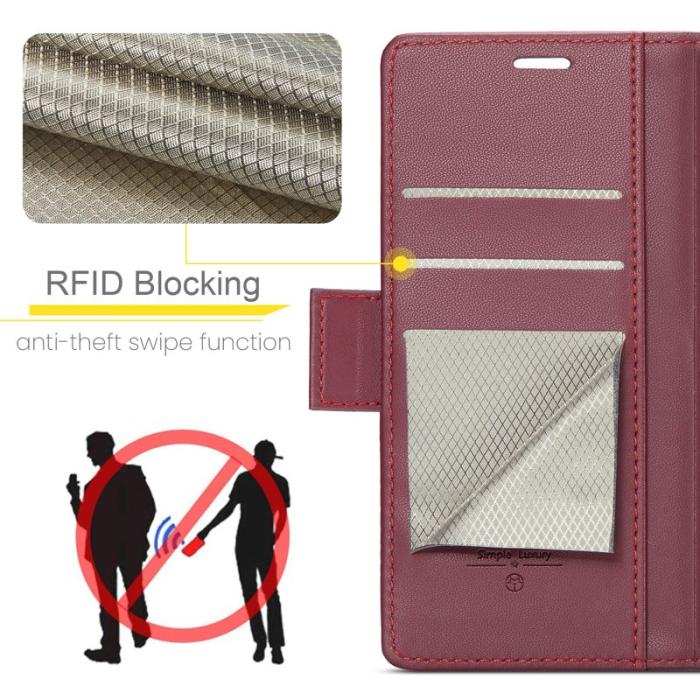 Caseme - CASEME 023 Xiaomi 14 Plånboksfodral Konstläder RFID Röd