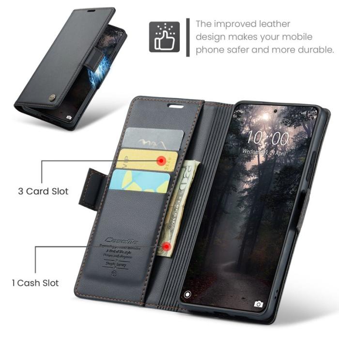 Caseme - CASEME 023 Xiaomi 14 Plånboksfodral Konstläder RFID Svart