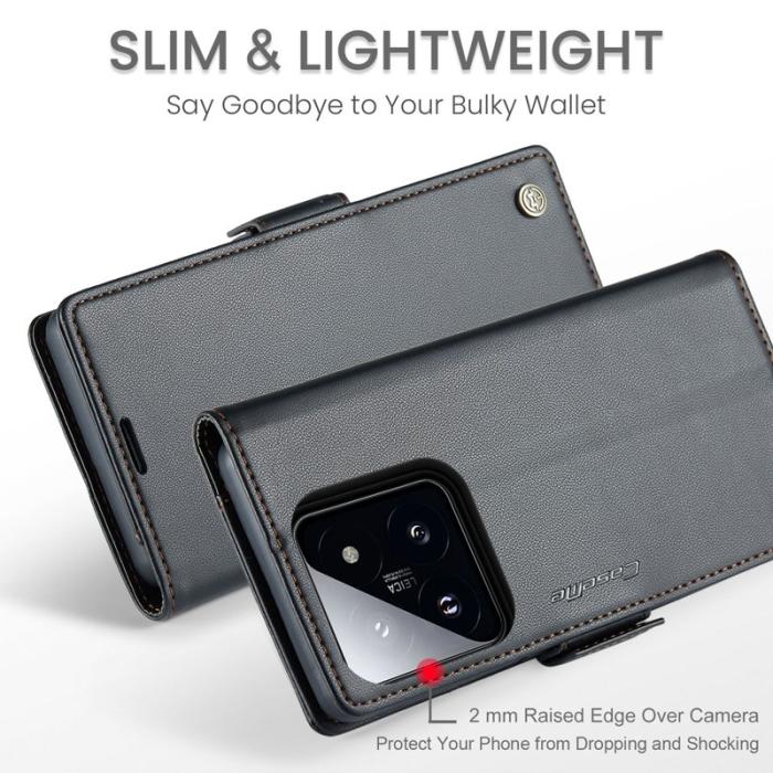 Caseme - CASEME 023 Xiaomi 14 Plånboksfodral Konstläder RFID Svart
