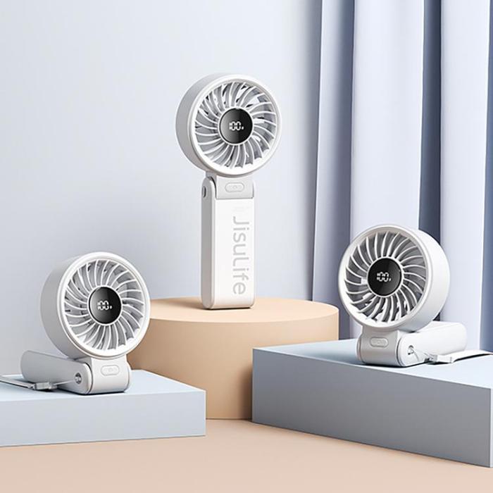 Jisulife - Jisulife Bärbar USB Handfläkt 3600 mAh Fan Life7 - Grå