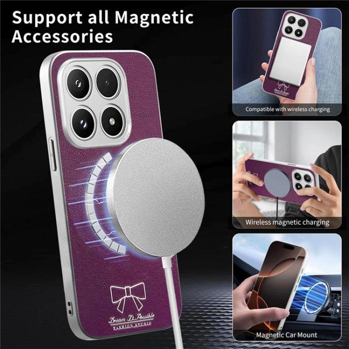 A-One Brand - Mobilskal för Xiaomi 17 Magnetisk PU-läder Butterfly Bow Pattern