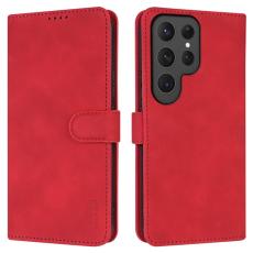 AZNS - AZNS Samsung Galaxy S25 Ultra Pl&aring;nboksfodral Konstl&auml;der - R&ouml;d