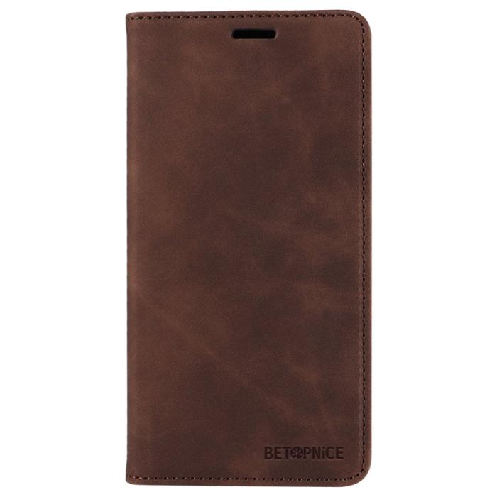 BETOPNICE - BETOPNICE 003 iPhone 15 Plånboksfodral i Konstläder - Brun