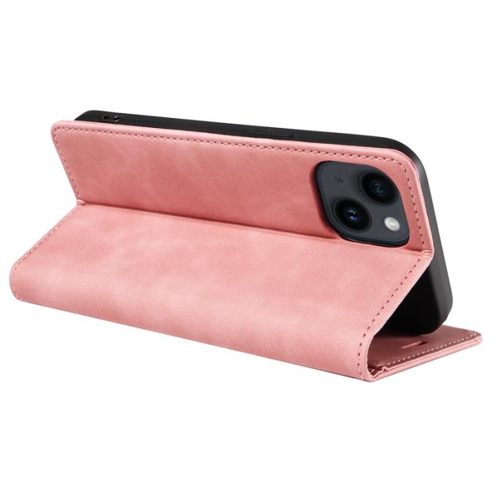 BETOPNICE - BETOPNICE 003 iPhone 15 Plånboksfodral i Konstläder - RFID Blocker - Rosa