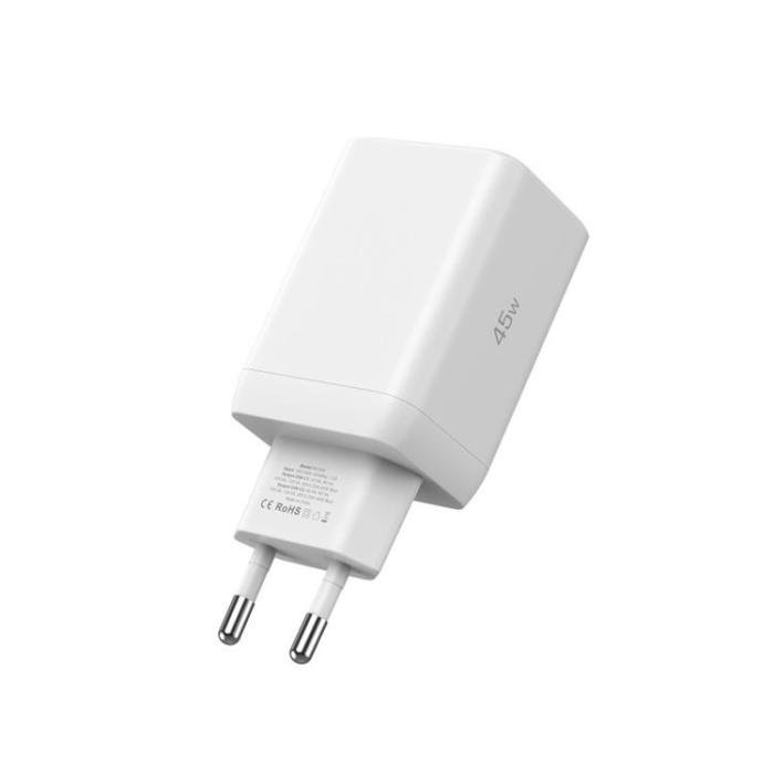Tech-Protect - Tech-Protect NC45W-GAN 2-Port Snabbladdare PD 45W + Typ-C Kabel