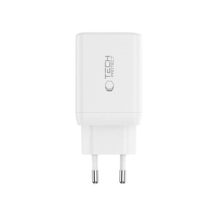 Tech-Protect - Tech-Protect NC45W-GAN 2-Port Snabbladdare PD 45W + Typ-C Kabel