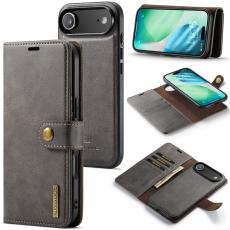 DG.MING - DG.MING iPhone Air Pl&aring;nboksfodral &Auml;kta L&auml;der Avtagbart - Gr&aring;