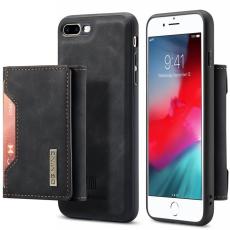 DG.MING - DG.MING Series Pl&aring;nboksfodral Konstl&auml;der med St&auml;ll f&ouml;r iPhone 7/8 Plus - Svart
