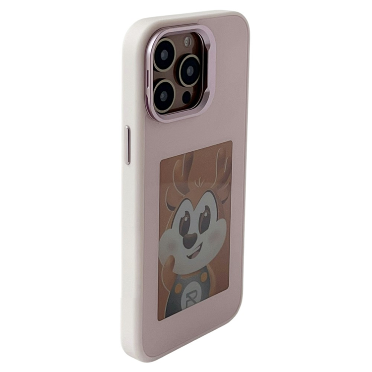 iPhone 16 Pro Mobilskal MagSafe Lens Kickstand E-Ink Customized NFC - Rosa (Rosa) | 2353 | AlltMobil