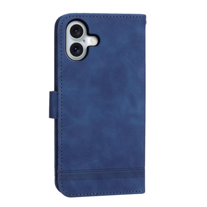 DIERFENG - DIERFENG DF-03 iPhone 16 Plus Plånboksfodral Konstläder - Blå
