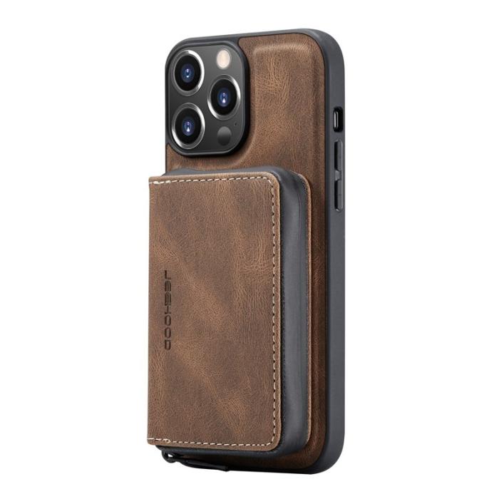 JEEHOOD - JEEHOOD 2-i-1 Hybrid Mobilskal med för iPhone 13 Pro - Brun