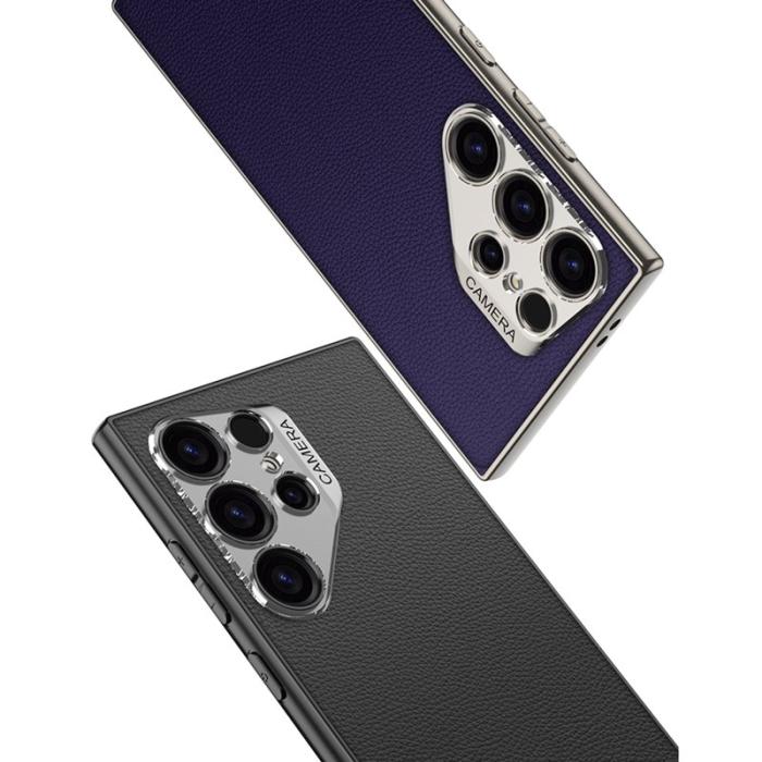 GKK - GKK Samsung Galaxy S24 Ultra Fodral PU TPU PC - Svarttextur
