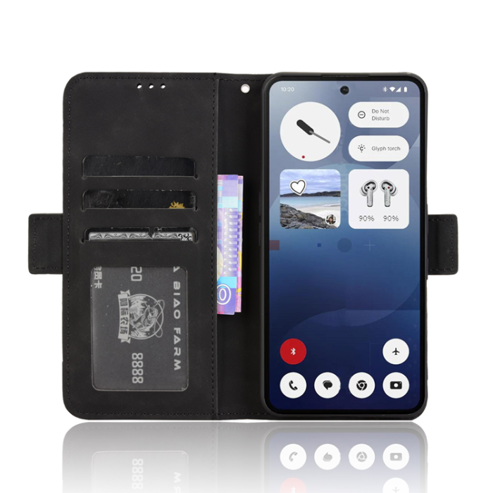 A-One Brand - Nothing Phone (3a) Plånboksfodral Läder - Svart