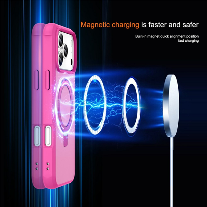A-One Brand - iPhone 17 Pro Mobilskal MagSafe TPU+PC Kickstand - Rosé