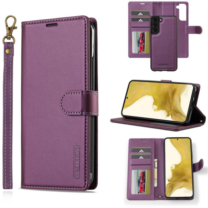 LC.imeeke - LC.IMEEKE L2 Series Samsung Galaxy S25/S24 Plånboksfodral Konstläder - Lila