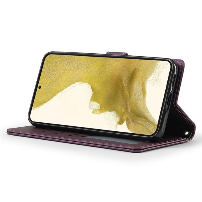 LC.imeeke - LC.IMEEKE L2 Series Samsung Galaxy S25/S24 Plånboksfodral Konstläder - Lila