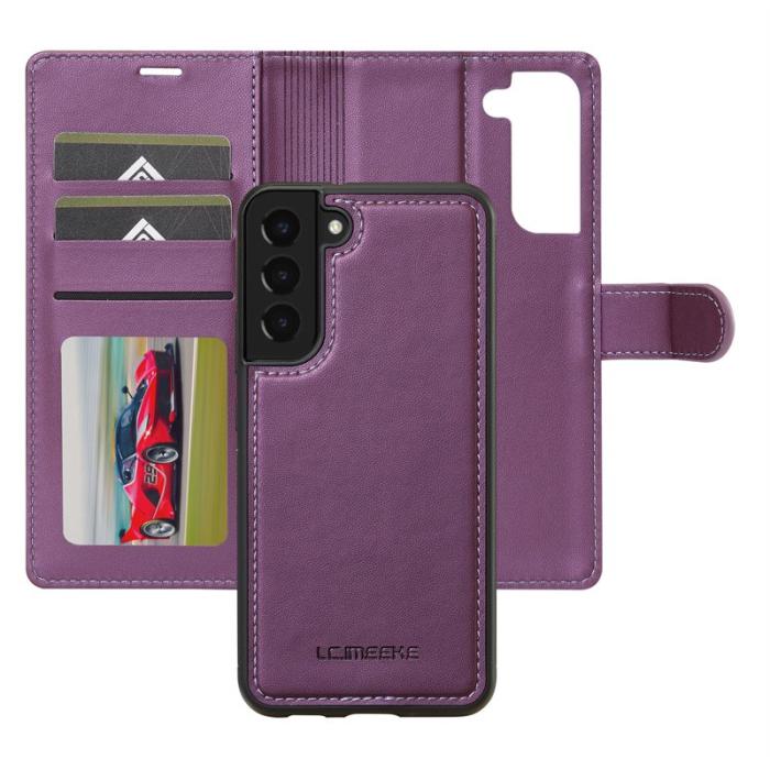 LC.imeeke - LC.IMEEKE L2 Series Samsung Galaxy S25/S24 Plånboksfodral Konstläder - Lila