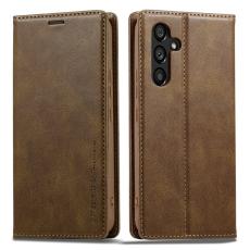 LC.imeeke - LC.IMEEKE Samsung Galaxy A54 5G Pl&aring;nboksfodral Konstl&auml;der - Brun