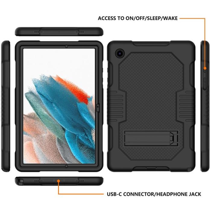 A-One Brand - Galaxy Tab A8 10.5 (2021) Skal Robot B2 Kickstand - Svart