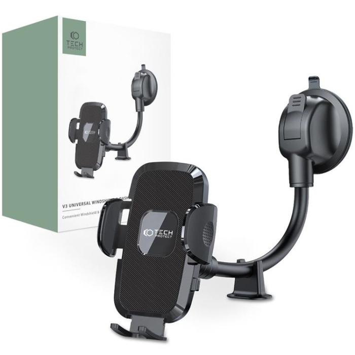 Tech-Protect - Tech-Protect V3 Long Arm Windshield Och Dashboard Bilhållare - Svart