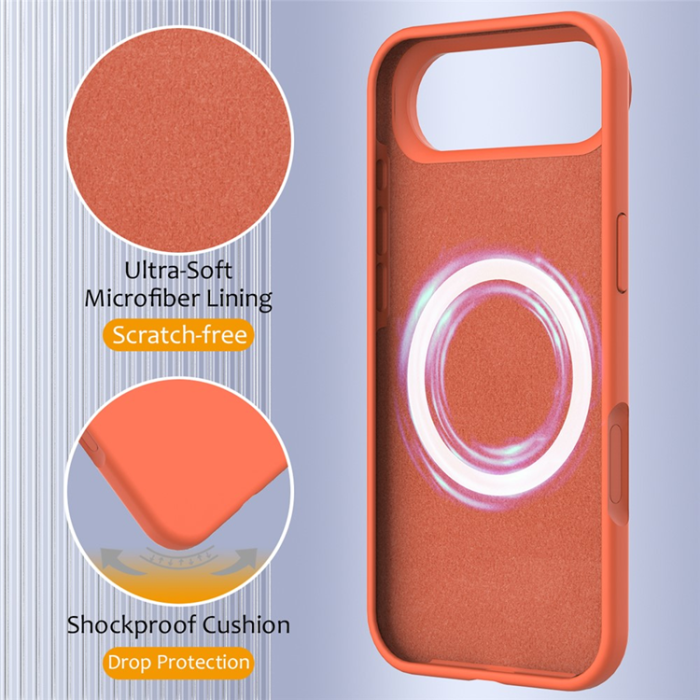 A-One Brand - iPhone 17 Air Mobilskal MagSafe Silikon Anti-Drop - Orange