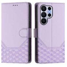 OEM - Samsung Galaxy S26 Ultra Skal Impr&auml;ntad Honungskaka &Auml;kta L&auml;der - Ljuslila