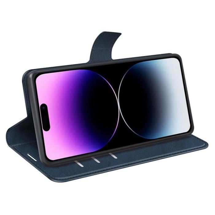 OEM - iPhone 15 Pro Max Plånboksfodral Calf Flip Folio - Blå