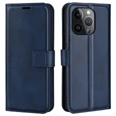 OEM - iPhone 15 Pro Max Plånboksfodral Calf Flip Folio - Blå
