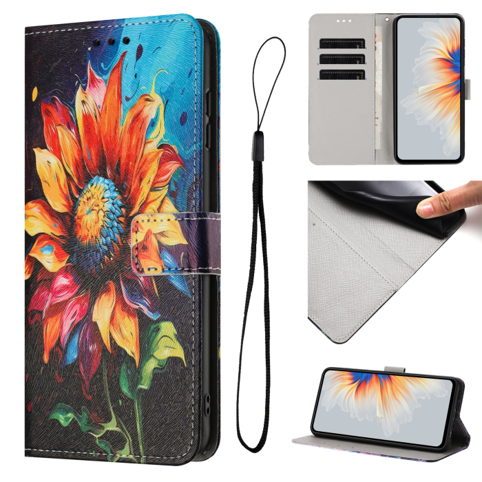 A-One Brand - Sony Xperia 10 VII Plånboksfodral Pattern Printing - Sunflower