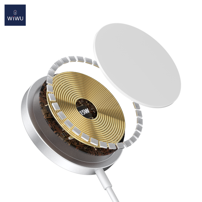 WIWU - WIWU Magnetisk Trådlös Laddare 15W Wi-W009 - Vit