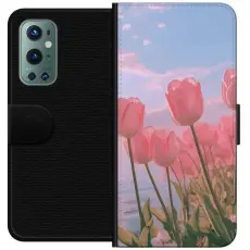 iSecrets - Pl&aring;nboksfodral till OnePlus 9 Pro med Rosa Tulpaner