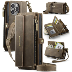 Caseme - Caseme iPhone 15 Pro Max Plånboksfodral RFID Blocking Zipper - Svart