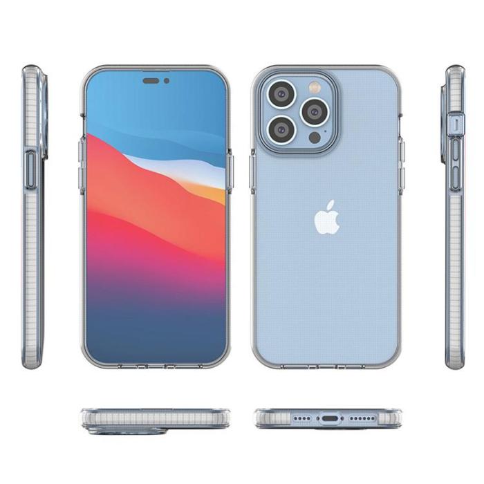 OEM - iPhone 14 Pro Max Skal Spring Silicone med Ram - Ljusblå
