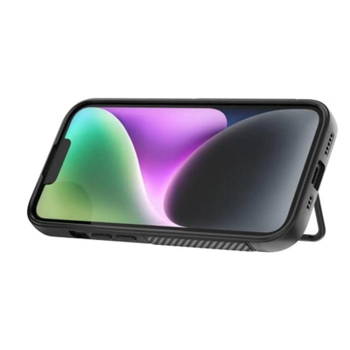 Taltech - iPhone 15 Mobilskal Kickstand TPU - Svart