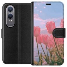 iSecrets - Pl&aring;nboksfodral till OnePlus Nord CE4 Lite med Rosa Tulpaner