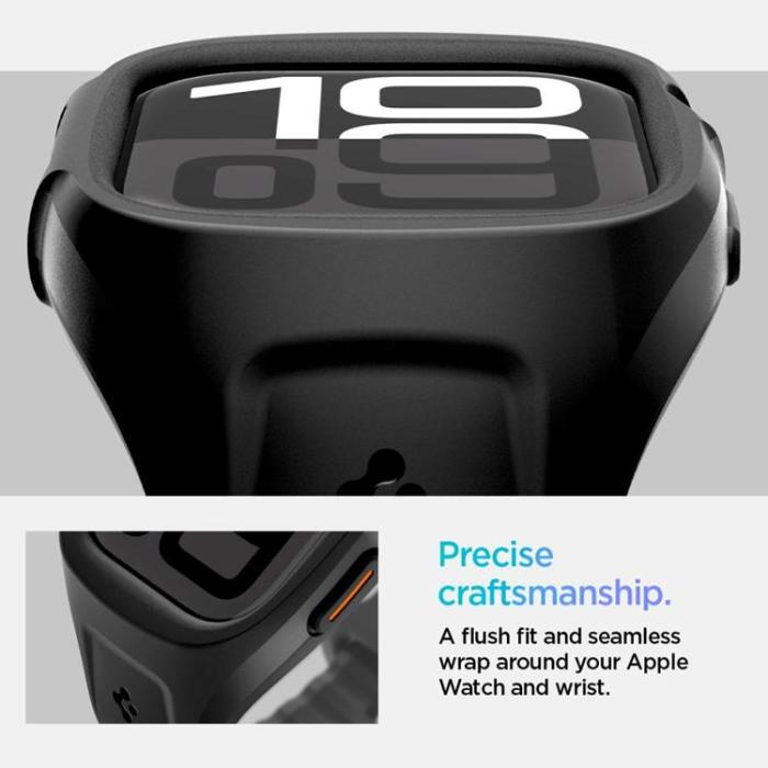Spigen - Spigen Apple Watch 46mm Series 10 Armband Liquid Air Pro - Svart