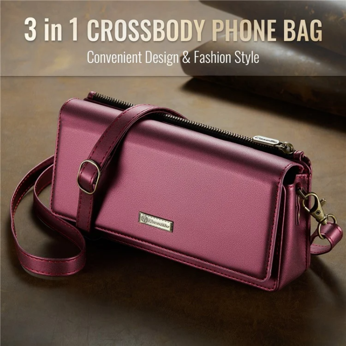 Caseme - CASEME Crossbody Väska RFID Blocking Me30 Max Läder - Röd