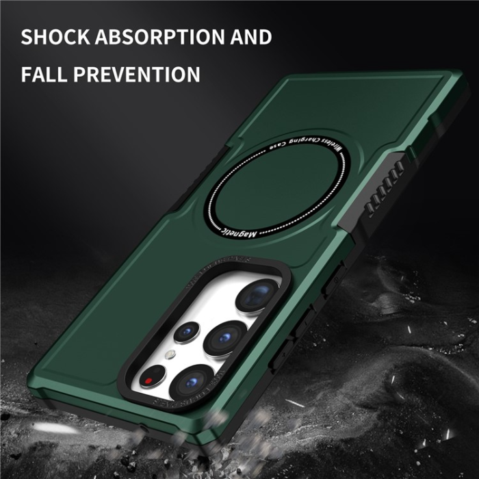 A-One Brand - Galaxy S23 Ultra Skal Magsafe Anti Drop - Grön