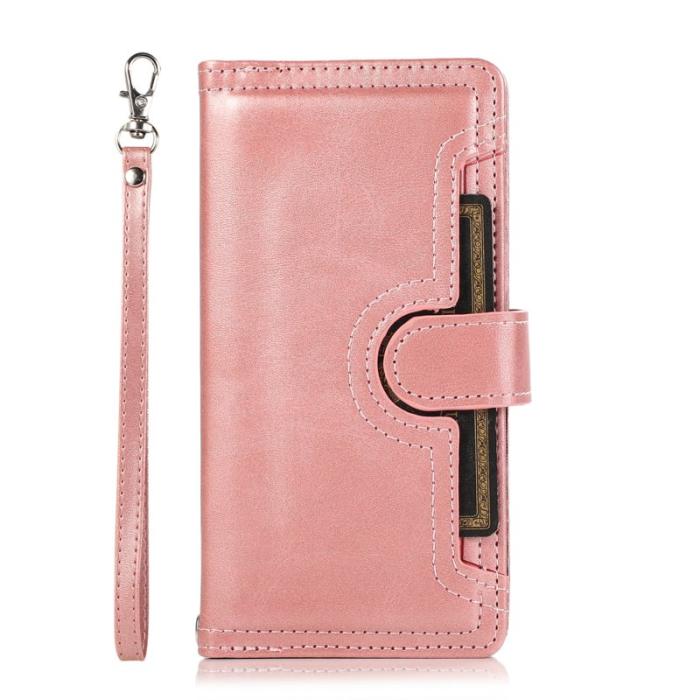 OEM - Samsung Galaxy S26 Plånboksfodral Äkta Läder Magnetiskt Skydd - Roséguld