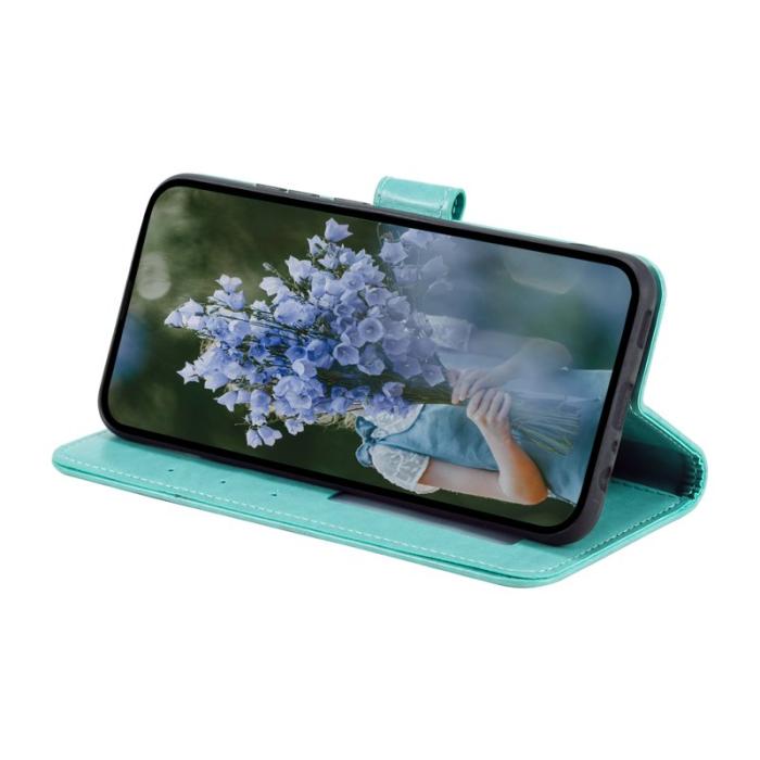 OEM - Samsung Galaxy S26 Plus Plånboksfodral Imprinted Totem Konstläder - Mintgrön