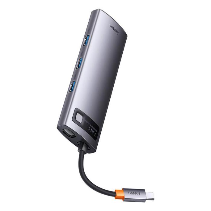 BASEUS - Baseus 7in1 Docking Station HUB Typ-C - Grå