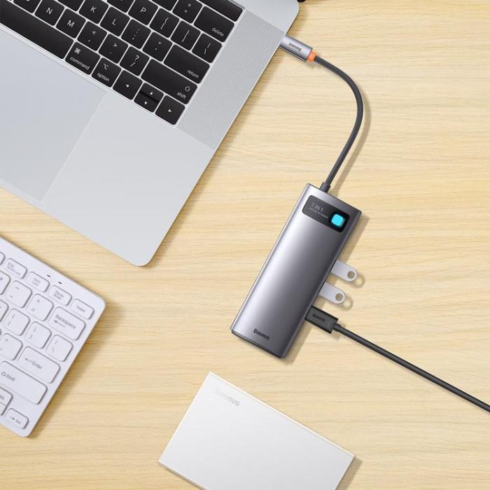 BASEUS - Baseus 7in1 Docking Station HUB Typ-C - Grå