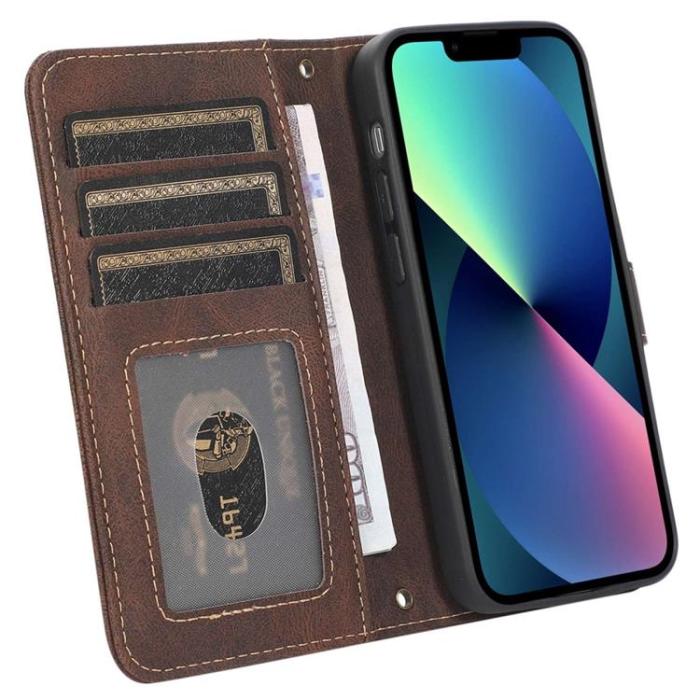 OEM - iPhone 14 Plus Plånboksfodral Flip - Coffee