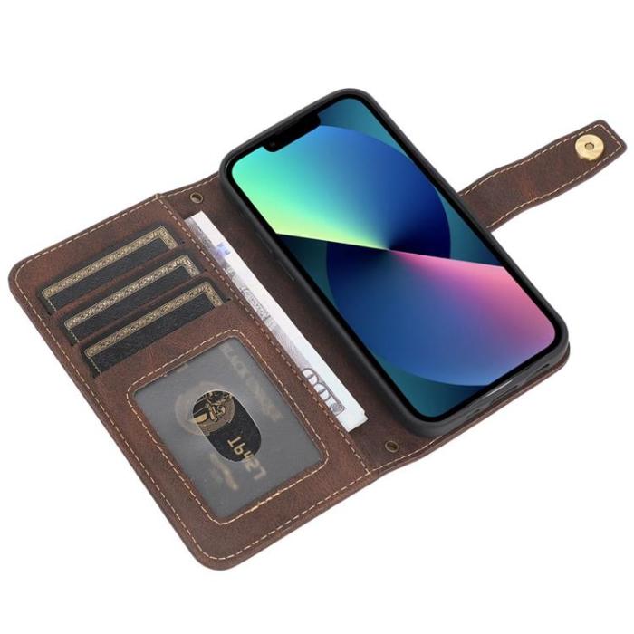 OEM - iPhone 14 Plus Plånboksfodral Flip - Coffee
